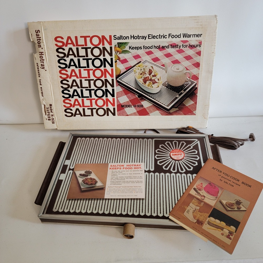 Vintage Salton Hotray Electric Food Warmer Model H-928 New Old Stock Tested